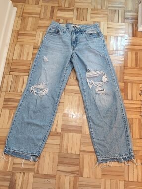 Levi's Baggy Dad Light Wash Distressed High-Rise Jeans Size 24